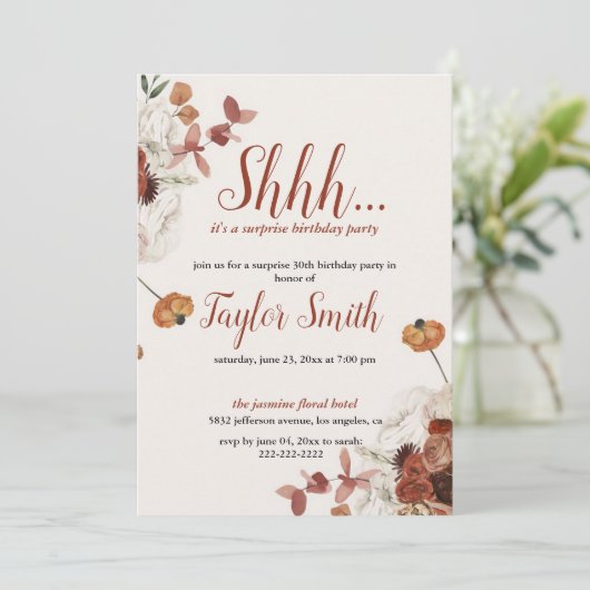 Paarse elegante uitnodiging voor een verruzingspar (Staand voorkant)