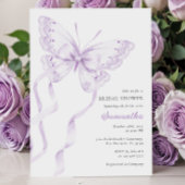 Paarse elegante vlinder Vrijgezellenfeest Kaart