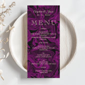 Paarse Elegante Wedding Menu Kaart