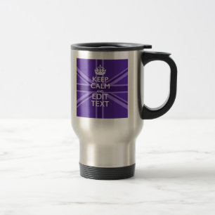 Paarse Elegantie Blijf Kalm Je Tekst Union Jack Reisbeker