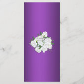 Paarse Elegantie en Witte Bruidsboeket Bruiloft Menu (Achterkant)