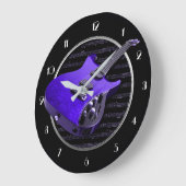 Paarse elektrische gitaarwandklok grote klok (Hoek)