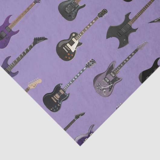 💜 Paarse elektrische gitaren  Tissuepapier (Detail)