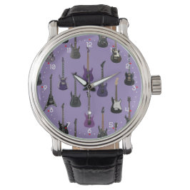 💜 Paarse elektrische gitaren Watch Horloge