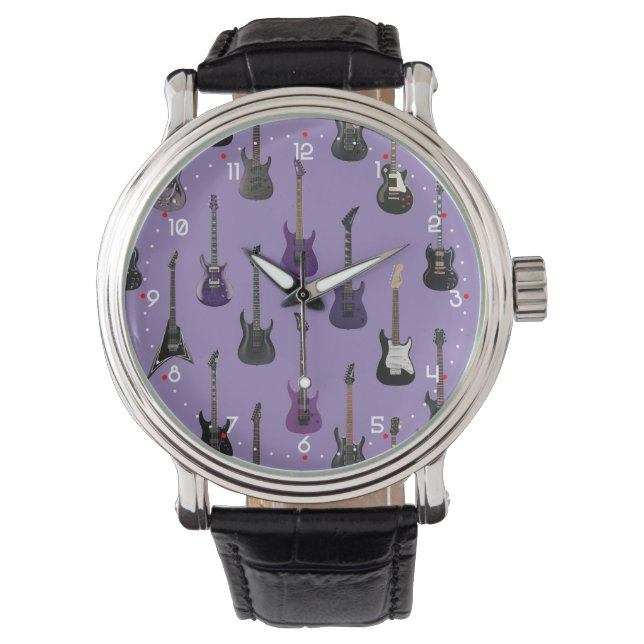 💜 Paarse elektrische gitaren Watch Horloge (Voorkant)
