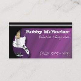 Paarse elektrische gitarist Visitekaartjes