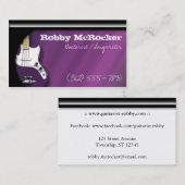 Paarse elektrische gitarist Visitekaartjes (Voorkant / Achterkant)