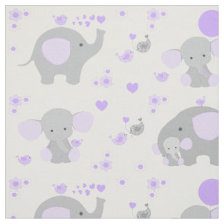 Paarse Elephant Baby Girl Stof