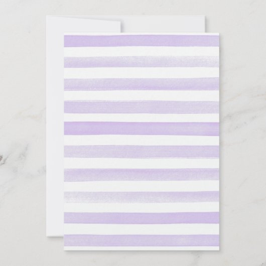 Paarse Elephant Baby Shower Invitations for a Girl Kaart (Achterkant)