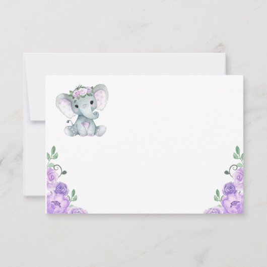 Paarse Elephant Dank je Rozen Girl (Achterkant)