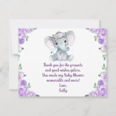 Paarse Elephant Dank je Rozen Girl (Achterkant)