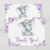 Paarse Elephant Dank je Rozen Girl (Voorkant / Achterkant)