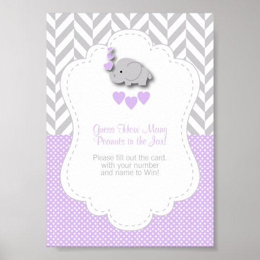 Paarse Elephant Game Instruction Poster (Voorkant)