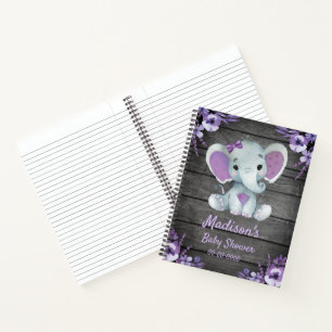Paarse Elephant Hues Book Baby shower Birthday Notitieboek
