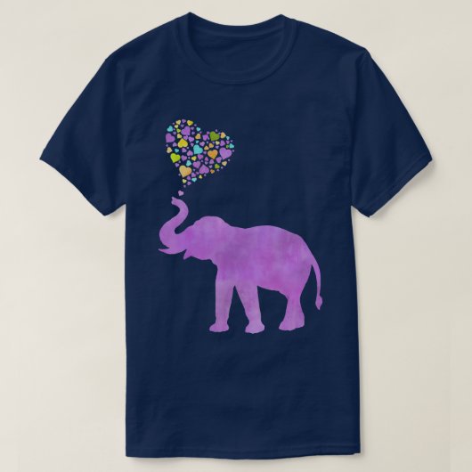Paarse Elephant Love T-shirt (Design voorkant)