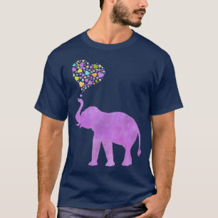 Paarse Elephant Love T-shirt