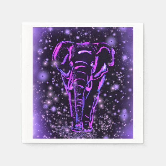 Paarse Elephant Napkins Servet (Voorkant)