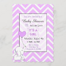 Paarse Elephant Themeed Baby Shower-uitvindingen