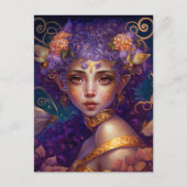 Paarse Elf Fairy Fantasy Art Briefkaart (Voorkant)