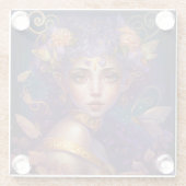 Paarse Elf Fairy Fantasy Art Glazen Onderzetter (Achterkant)