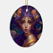 Paarse Elf Fairy Fantasy Art Keramisch Ornament (Rechts)