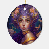 Paarse Elf Fairy Fantasy Art Keramisch Ornament (Links)