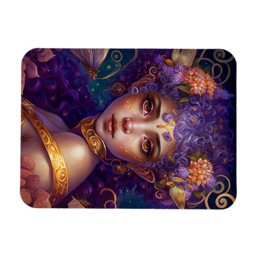 Paarse Elf Fairy Fantasy Art Magneet (Horizontaal)