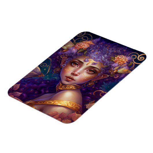 Paarse Elf Fairy Fantasy Art Magneet (Linkerzijde)