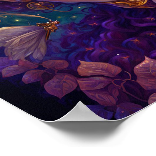 Paarse Elf Fairy Fantasy Art Poster (Hoek)