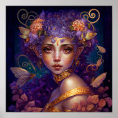 Paarse Elf Fairy Fantasy Art Poster (Voorkant)