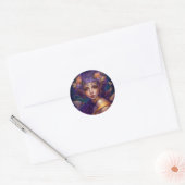 Paarse Elf Fairy Fantasy Art Ronde Sticker (Envelop)