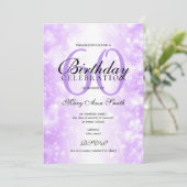 Paarse Elke Leeftijd Verjaardagsfeest Shimmer Ligh Kaart (Staand voorkant)