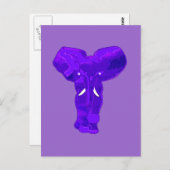 Paarse ellephant Art over T-shirten, babykleding Briefkaart (Voorkant / Achterkant)