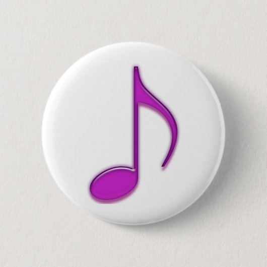 Paarse Embaas 8th Musical Note Ronde Button 5,7 Cm (Voorkant)