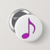 Paarse Embaas 8th Musical Note Ronde Button 5,7 Cm (Voorkant /achterkant)