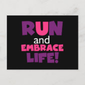 Paarse Embrace Life Roze Briefkaart (Voorkant)