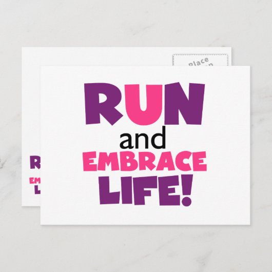 Paarse Embrace Life Roze Briefkaart (Voorkant / Achterkant)