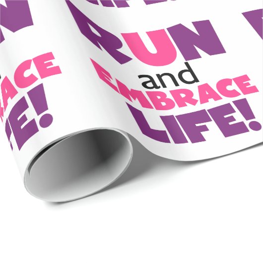 Paarse Embrace Life Roze Cadeaupapier (Rol Hoek)