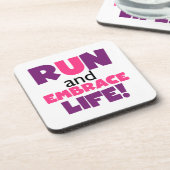 Paarse Embrace Life Roze Drankjes Onderzetter (Linkerzijde)