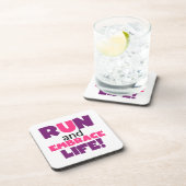 Paarse Embrace Life Roze Drankjes Onderzetter (Rechterzijde)