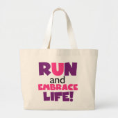 Paarse Embrace Life Roze Grote Tote Bag (Voorkant)