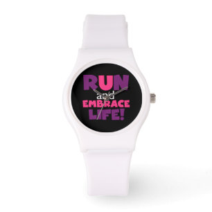 Paarse Embrace Life Roze Horloge
