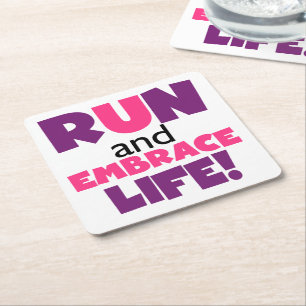 Paarse Embrace Life Roze Kartonnen Onderzetters
