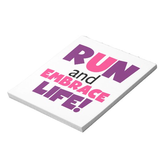 Paarse Embrace Life Roze Notitieblok (Linkerzijde)