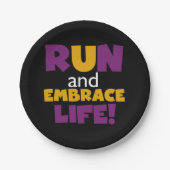 Paarse Embrace Life Roze Papieren Bordje (Voorkant)