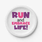 Paarse Embrace Life Roze Papieren Bordje (Voorkant)