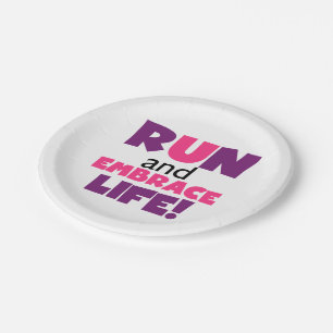 Paarse Embrace Life Roze Papieren Bordje