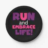 Paarse Embrace Life Roze Papieren Bordje (Voorkant)