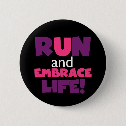 Paarse Embrace Life Roze Ronde Button 5,7 Cm (Voorkant)