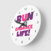 Paarse Embrace Life Roze Ronde Klok (Hoek)